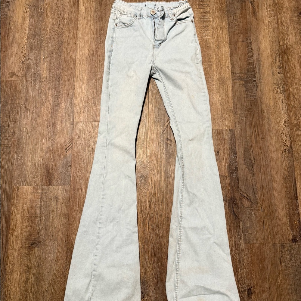 Women's Light Blue Flared Jeans